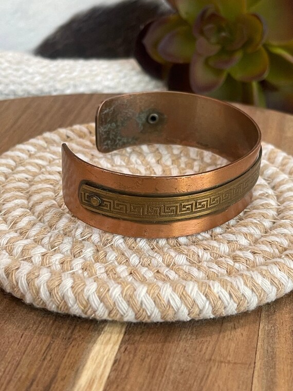 Vintage Handmade Copper Cuff - image 2