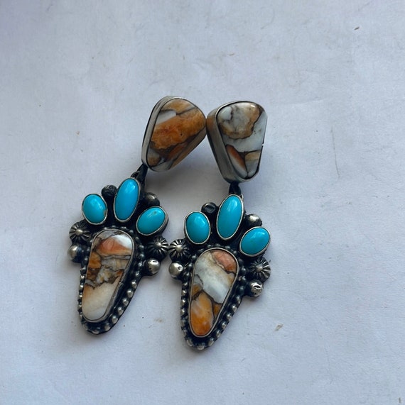 Navajo Spice, Turquoise & Sterling Silver Dangle … - image 7