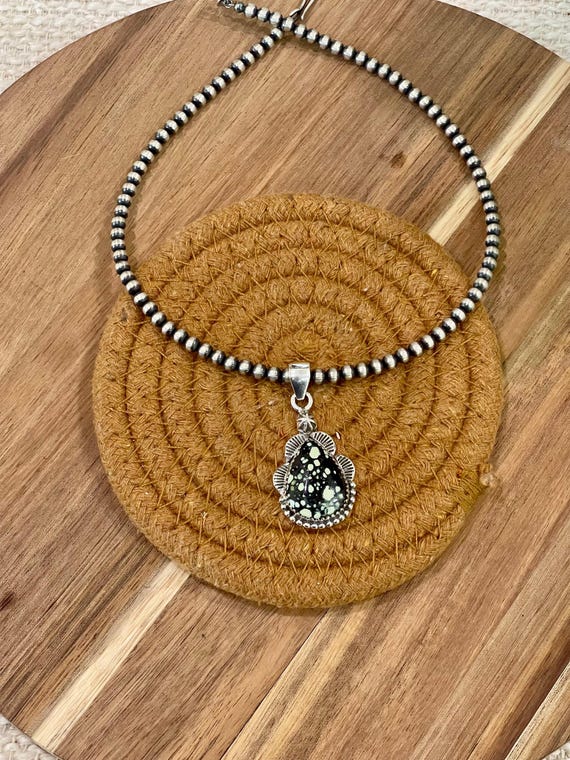 Handcrafted Sterling Silver & Variscite Pendant View 2
