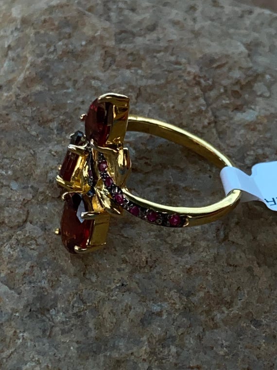 Handcrafted Garnet Ruby Sterling Ring 6 - image 7