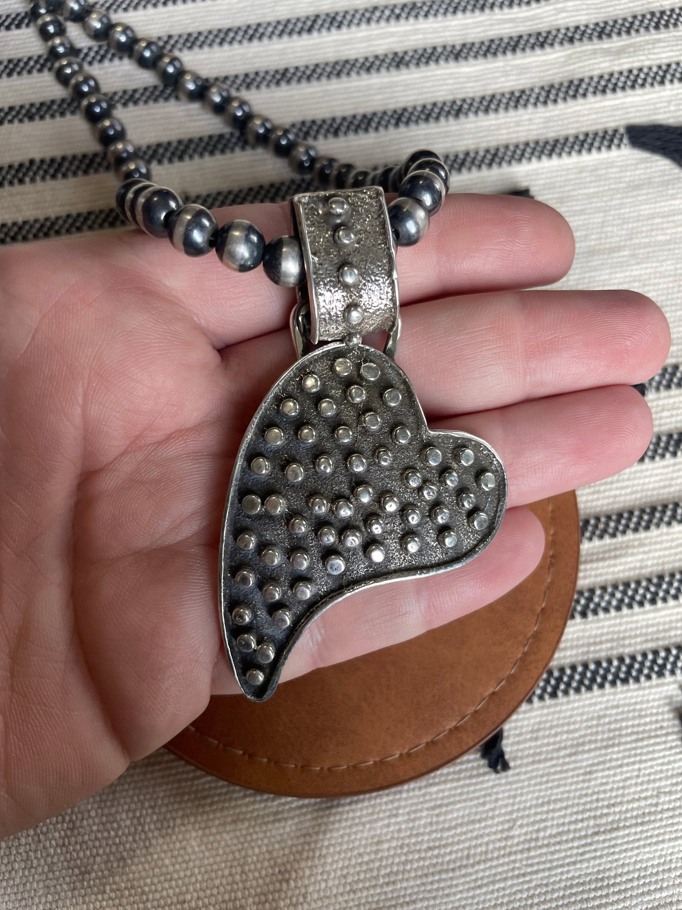 Navajo Sterling Silver Heart Pendant Signed - Etsy