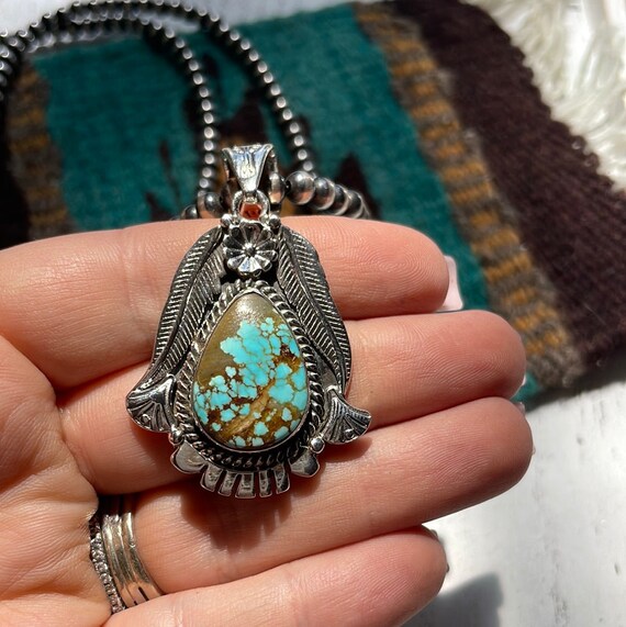 Handmade Sterling Silver & Number 8 Turquoise Pen… - image 3