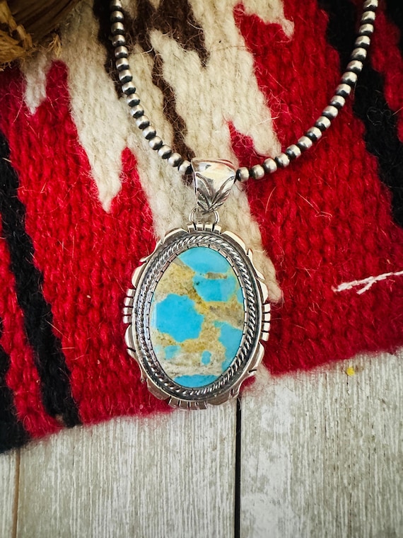 Navajo Sterling Silver & Turquoise Pendant by Jimmy Lee - Etsy
