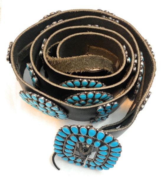 Vintage Navajo Black Leather And Sterling Silver … - image 10