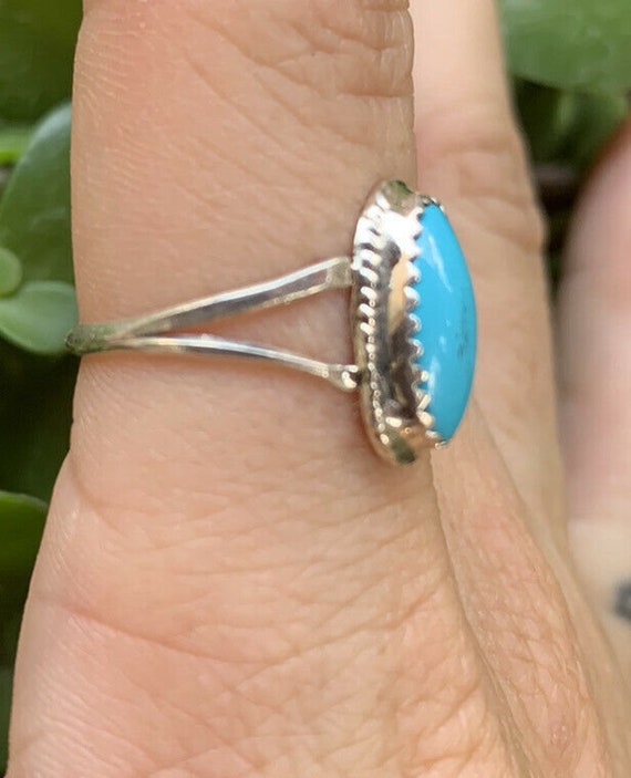 Delicate Navajo Turquoise & Stamped Sterling Silv… - image 2