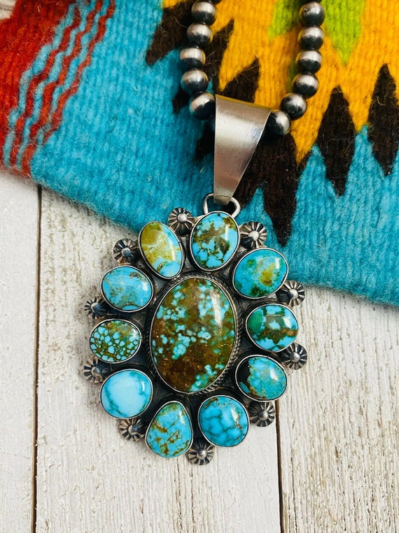 Navajo Sterling Silver & Kingman Web Turquoise Pen