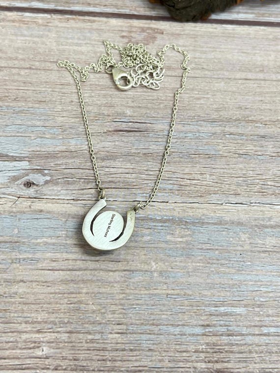 Handmade Sterling Silver Honey Dahlia Horse Shoe Necklace With