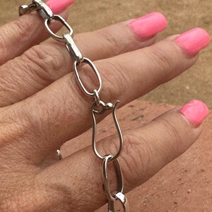 Sterling Silber Handgemachte Büroklammer Kette Bild 3