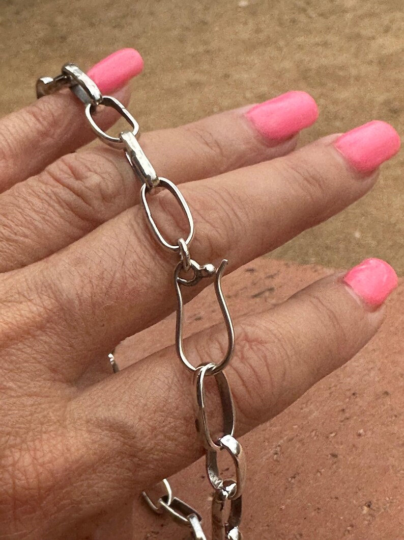 Sterling Silber Handgemachte Büroklammer Kette Bild 3