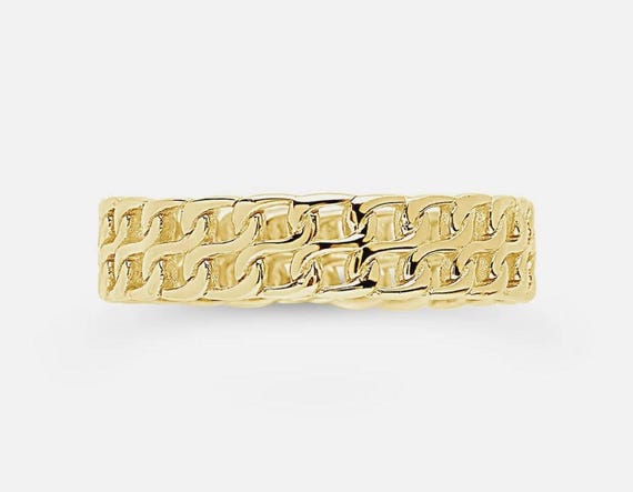 Sterling Silver 2 Row Chain Ring - image 3