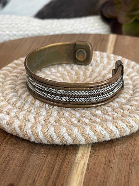 Vintage Handmade Copper Cuff - image 4