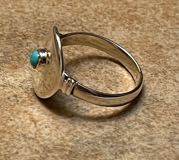 Silver Disc Ring w/ Turquoise - image 3