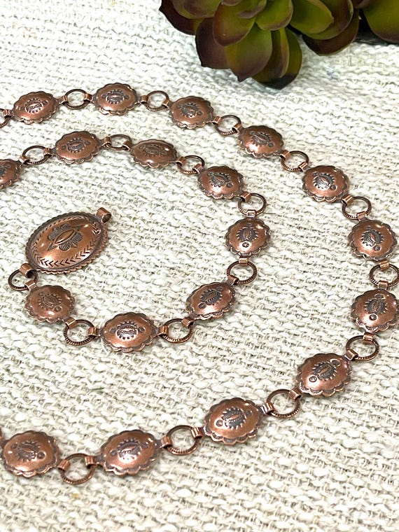 Handmade Copper Concho Belt - image 2