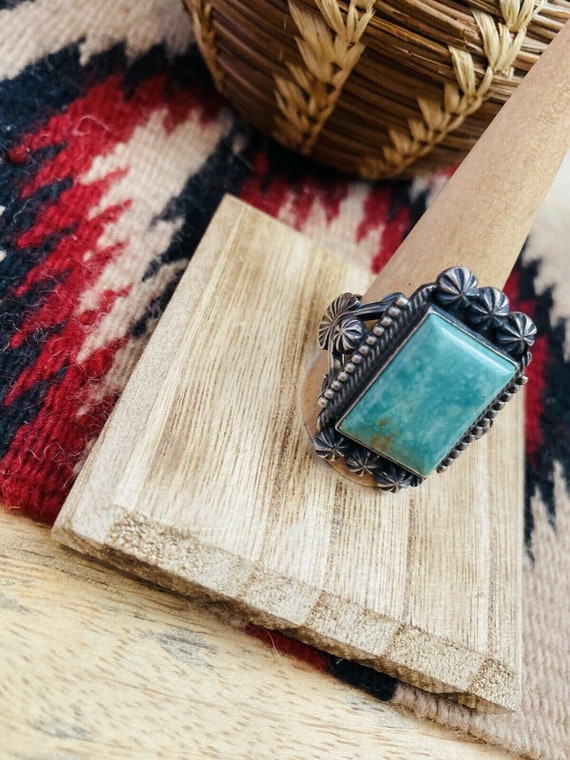 Navajo Royston Turquoise & Sterling Silver Ring S… - image 4