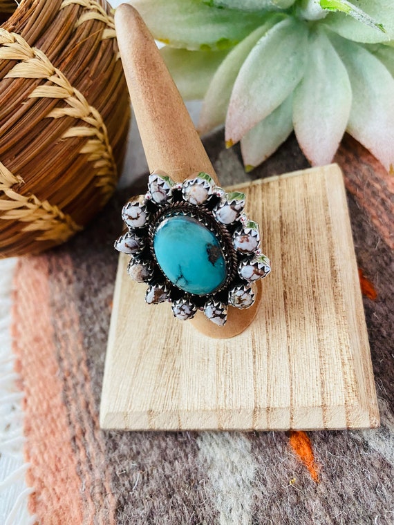 Handmade Sterling Silver, Turquoise & Wild Horse … - image 5
