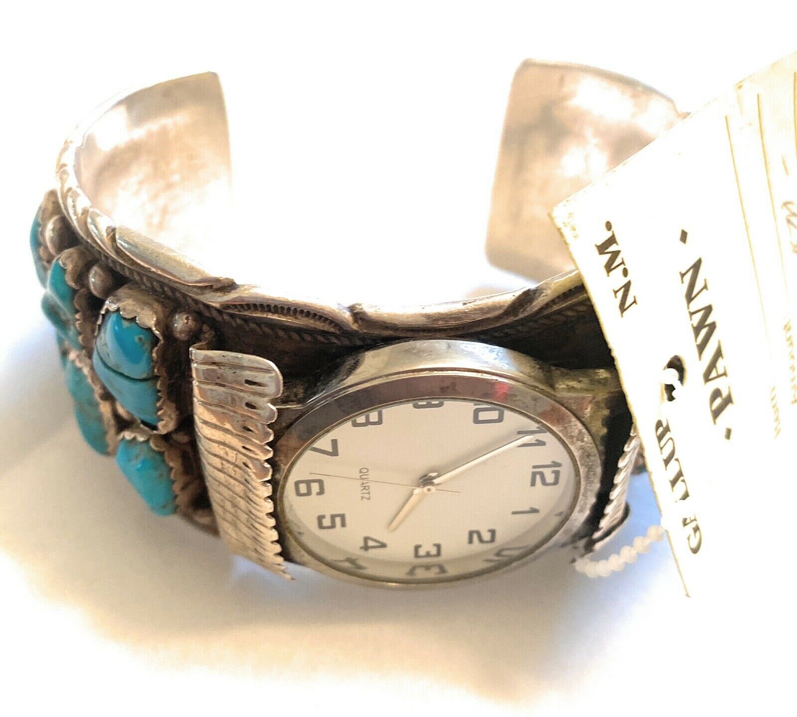 Vintage Navajo Turquoise & Sterling Silver Jumbo Watch Cuff