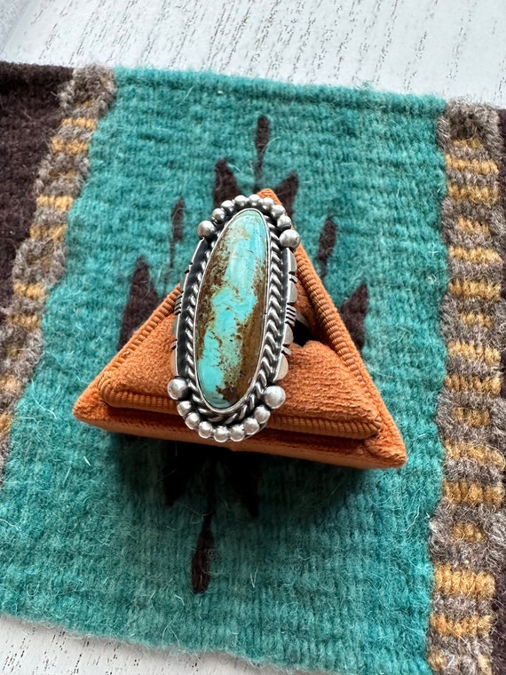 Gorgeous Navajo Sterling Silver & Turquoise Adjus… - image 2