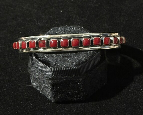Single Row Red Jasper Cobblestone Cuff Bracelet - image 3