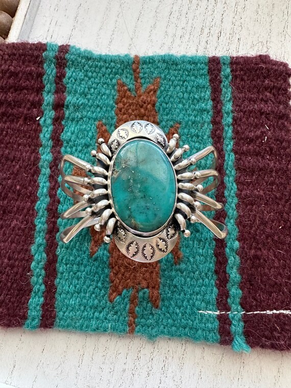 Navajo Old Pawn Turquoise & Sterling Silver Cuff B