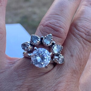 White Topaz & Sterling Silver Monarch Band