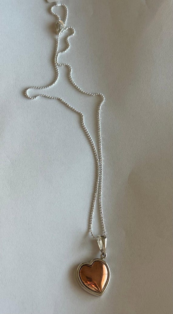 Copper Heart with SterlingSilver frame Necklace - image 5