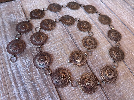 Handmade Nickel Silver Concho Belt 42" - image 2