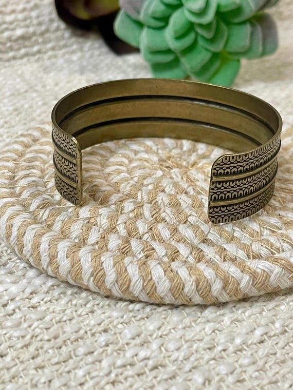 Vintage Handmade Copper Cuff - image 5