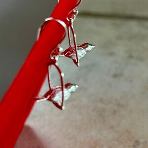 3 Dimension Vogel Ohrringe an Haken