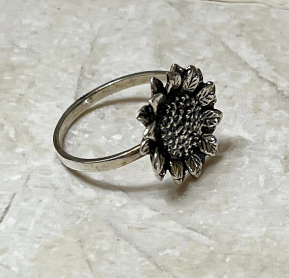 Sunflower Sterling Silver Ring - image 4