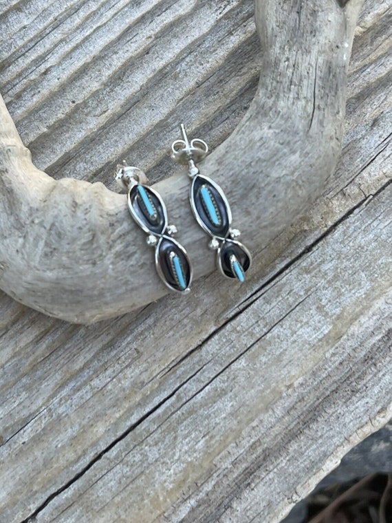 Navajo Sterling Silver & Turquoise Crescent Circle