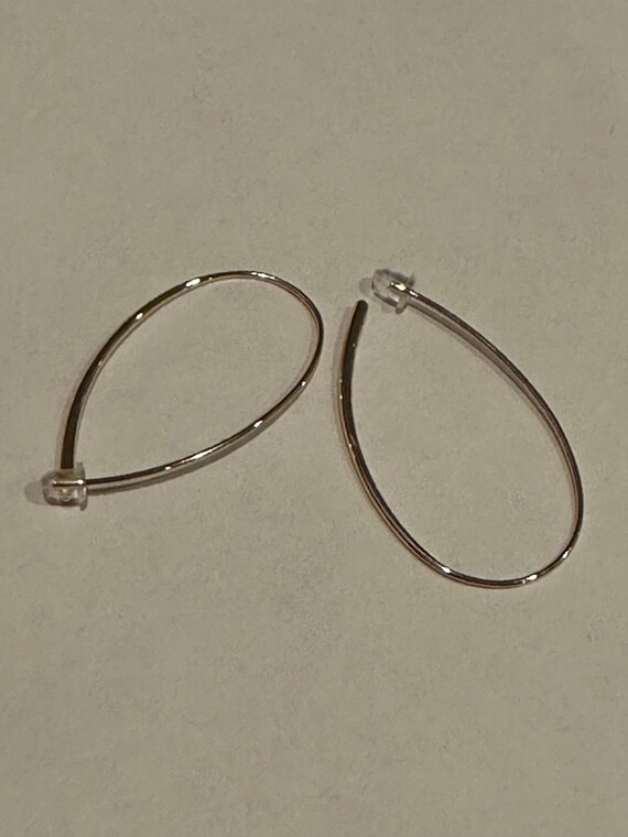 Delicate Gold Plated Threader Hoop Earrings - image 5