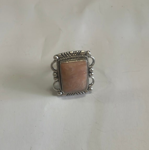 Gorgeous Navajo Pink Peruvian Opal And Sterling S… - image 7