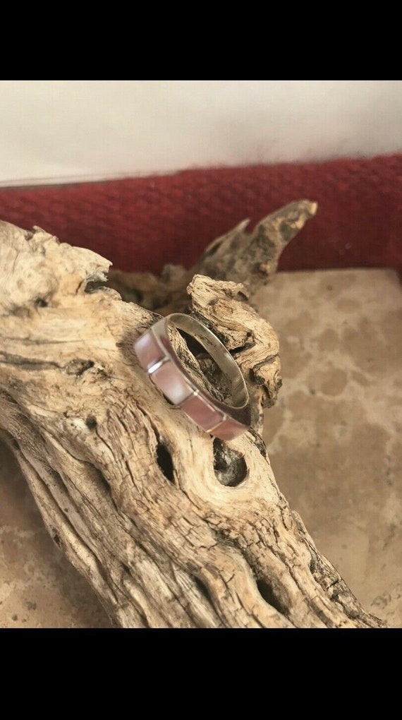 Unique Navajo Handmade Sterling Silver Pink Mussel