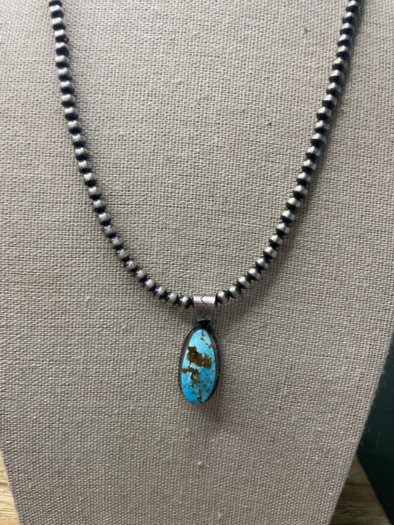 Navajo Sterling Silver & Turquoise Pendant By S Co