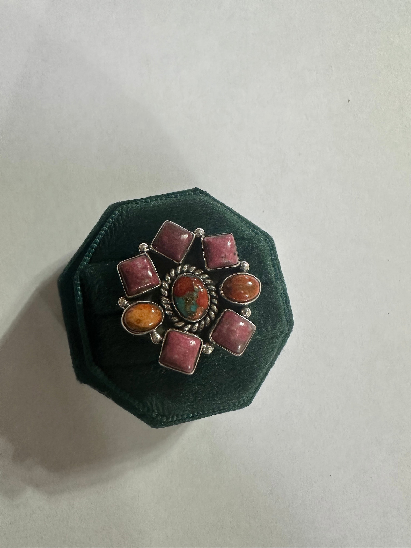 Handmade Coral Mojave, Rhodonite, Orange Mojave and Sterling Silver ...
