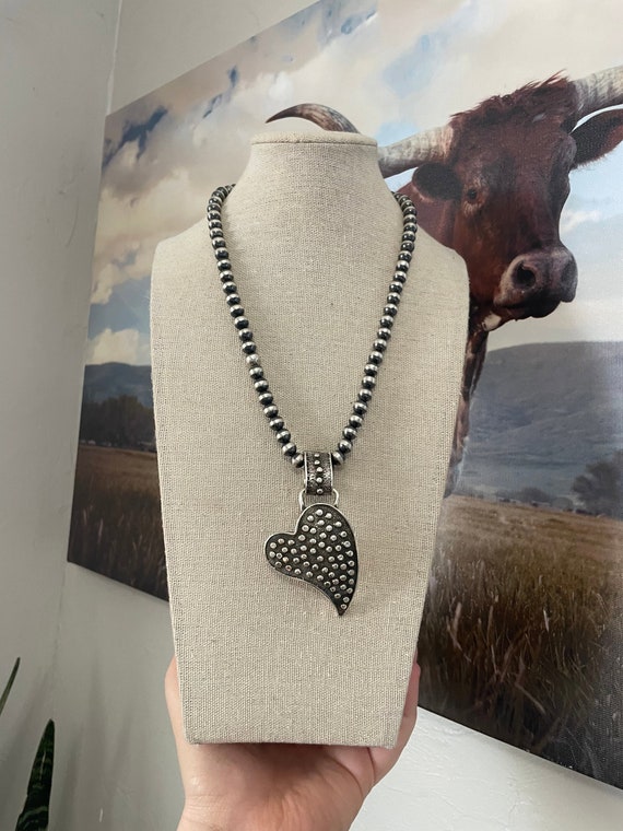 ネックレス・ペンダント Navajo Symbol Heart Pendant Necklace #6762 s-l400.jpg