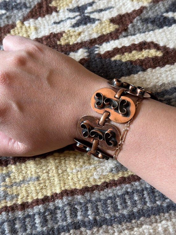 Vintage Handmade Copper Bracelet - image 2
