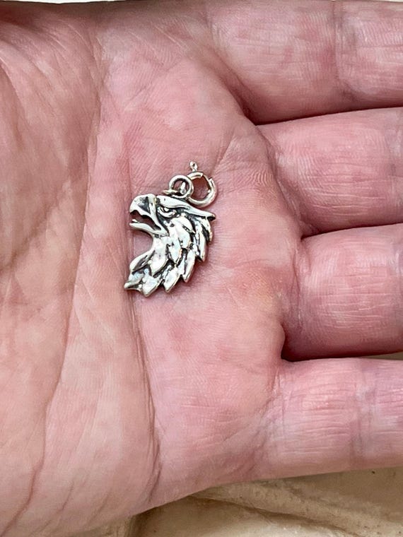 Native Crafted Sterling Silver Eagle Charm - image 3