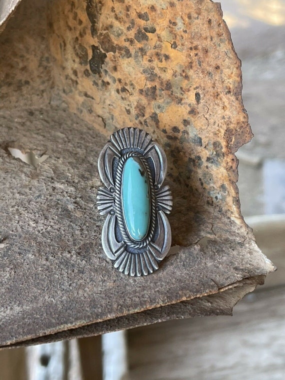 Navajo Handmade Turquoise & Sterling Silver Navaj… - image 1