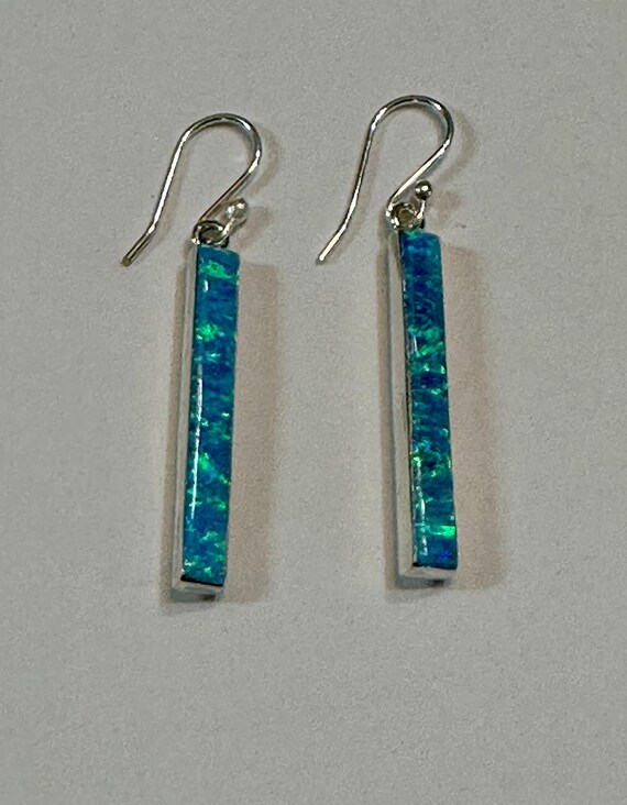 Blue Opal Column Earrings - image 4