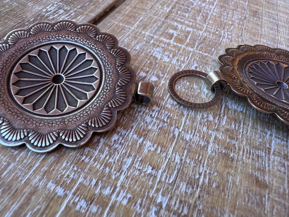 Handmade Nickel Silver Concho Belt 42" - image 5