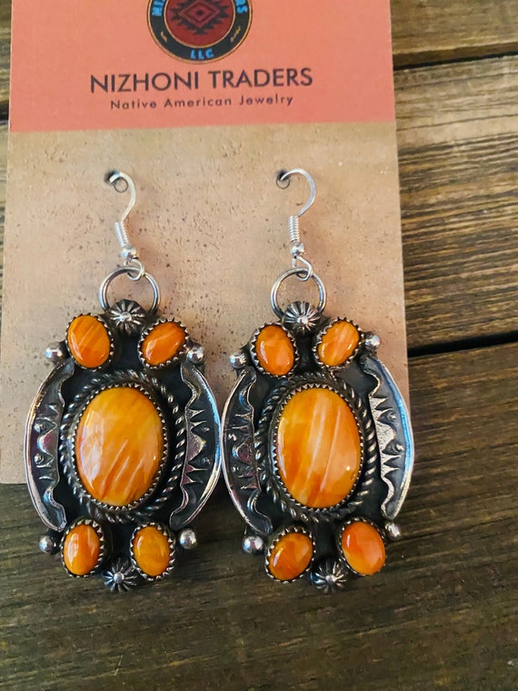 Navajo Orange Spiny And Sterling Silver 4 Piece S… - image 8