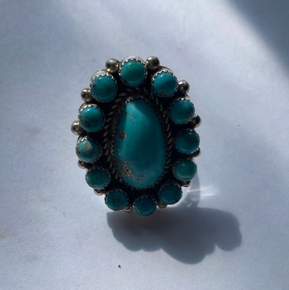Navajo Turquoise & Sterling Silver Ring Size 9 Si… - image 6