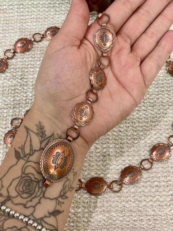 Handmade Copper Concho Belt - image 4