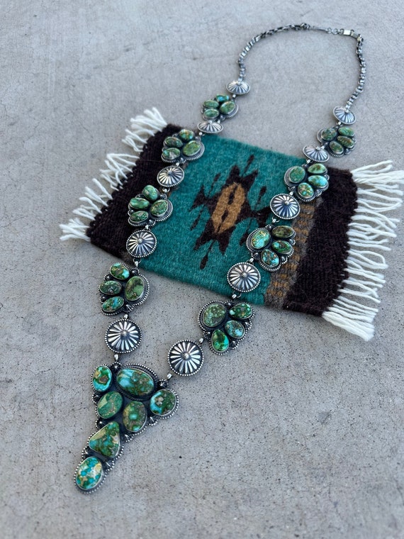 Navajo Sterling Silver And Sonoran Gold Turquoise 