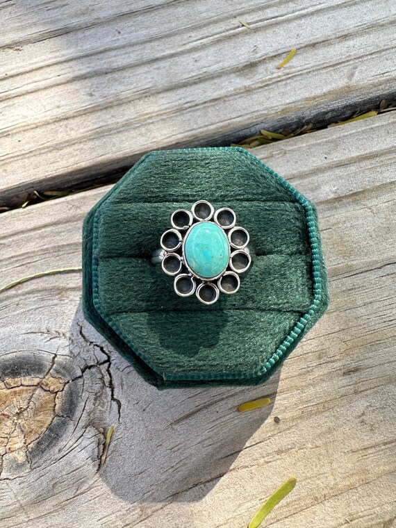Daisy Handmade Adjustable Turquoise Sterling Silv… - image 1