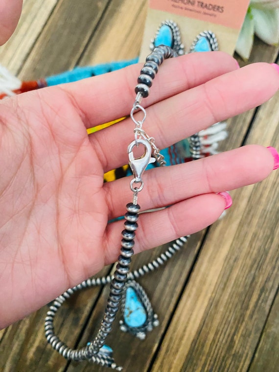 Navajo Sterling Silver & Turquoise Necklace Set b… - image 8