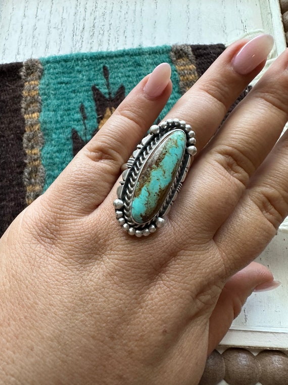 Gorgeous Navajo Sterling Silver & Turquoise Adjus… - image 6