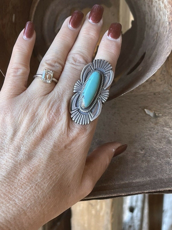 Navajo Handmade Turquoise & Sterling Silver Navaj… - image 3