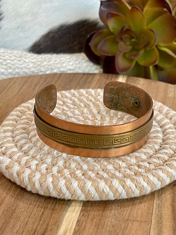 Vintage Handmade Copper Cuff - image 1